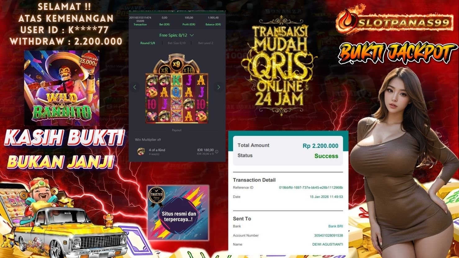 SLOTPANAS99 JACKPOT SLOT WILD BANDITO